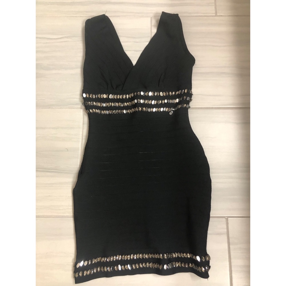 Black bodycon bandage dress